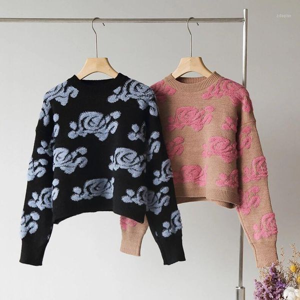 women's sweaters women knitted pullovers floral patch korean chic vintge cropped female elegant cute jumper pull femme, White;black
women's sweaters women knitted pullovers floral patch korean chic vintge cropped female elegant cute jumper pull femme, White;black