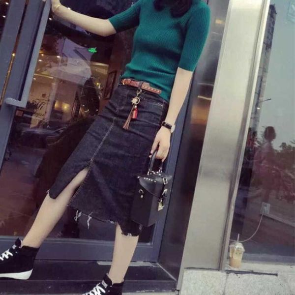 skirts women 2021 spring autumn slim midi denim skirt female casual high waist ladies retro pocket knee length jeans f346, Black
skirts women 2021 spring autumn slim midi denim skirt female casual high waist ladies retro pocket knee length jeans f346, Black