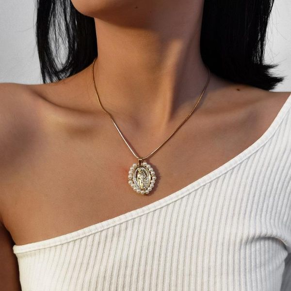 find me simple alloy necklace imitation pearl round pendant women's fashion jewelry accessories necklaces, Silver
find me simple alloy necklace imitation pearl round pendant women's fashion jewelry accessories necklaces, Silver