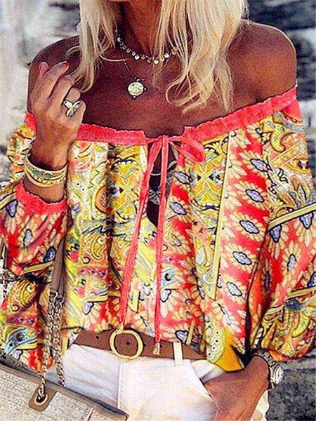 spring autumn ruffles chiffon women blouses tees floral plus size belt off shoulder casual femme blouse beboho, White
spring autumn ruffles chiffon women blouses tees floral plus size belt off shoulder casual femme blouse beboho, White