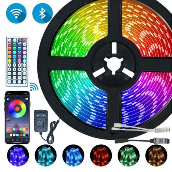 led strip lights 16.4ft 5m 5050 rgb 150 leds color changing lights strip for christmas halloween bedroom home decoration with app wi-fi remo
led strip lights 16.4ft 5m 5050 rgb 150 leds color changing lights strip for christmas halloween bedroom home decoration with app wi-fi remo