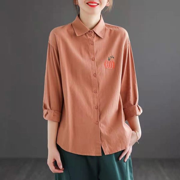 women's blouses & shirts arrival spring/autumn women casual loose long sleeve turn-down collar blouse single breasted embroidery, White
women's blouses & shirts arrival spring/autumn women casual loose long sleeve turn-down collar blouse single breasted embroidery, White
