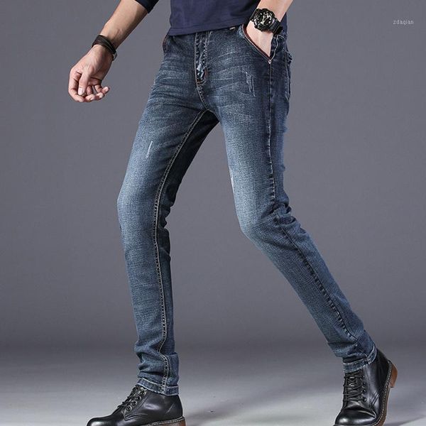 trendy slim stretch pants comfortable men jeans spring korean micro-elastic denim men's, Blue
trendy slim stretch pants comfortable men jeans spring korean micro-elastic denim men's, Blue