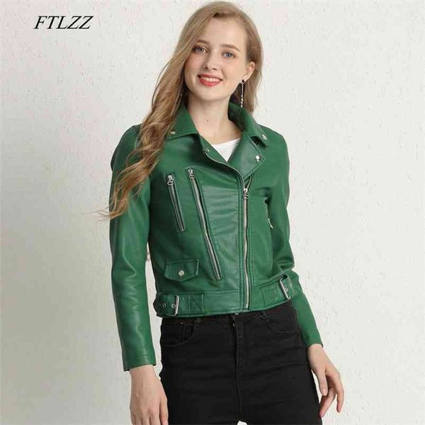 autumn women faux leather jackets zipper turn-down collar basic coat soft pu motorcycle green black red outwear 210430
autumn women faux leather jackets zipper turn-down collar basic coat soft pu motorcycle green black red outwear 210430