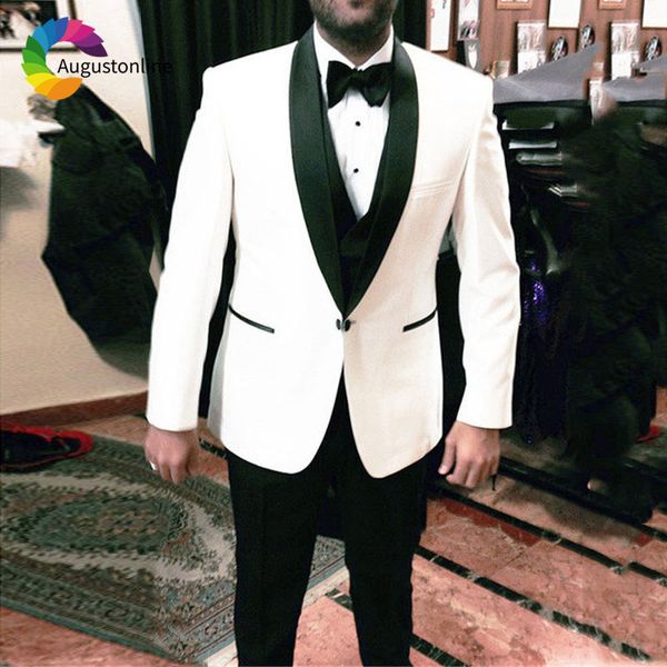 men's suits & blazers white men for wedding black shawl lapel man suit slim fit groom tuxedos 3 pieces jackert pants vest ter, White;black
men's suits & blazers white men for wedding black shawl lapel man suit slim fit groom tuxedos 3 pieces jackert pants vest ter, White;black