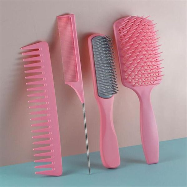 hair brushes 4pcs/set professional hairdressing combs detangling brush comb cutting massage barber tools salon accessories, Silver
hair brushes 4pcs/set professional hairdressing combs detangling brush comb cutting massage barber tools salon accessories, Silver