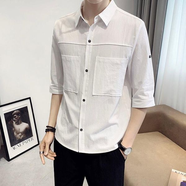 summer arrivals korean version short-sleeved cotton tooling shirt men's trendy brand slim handsome casual shirts, White;black
summer arrivals korean version short-sleeved cotton tooling shirt men's trendy brand slim handsome casual shirts, White;black