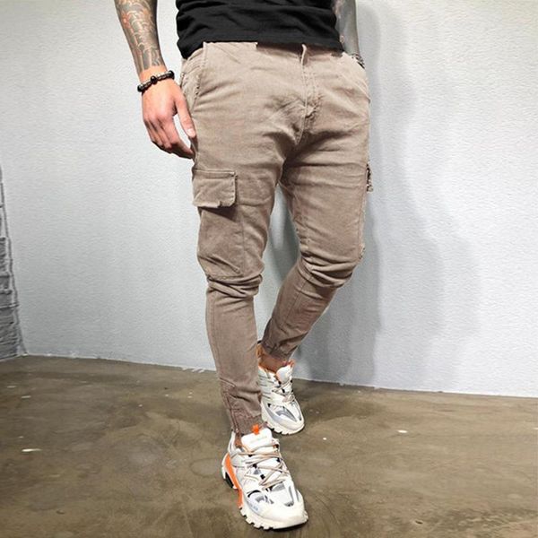 men's pants fashion patch pocket zip cargo for male casual slim jogging trousers spring autumn solid mid waist streetwear, Black
men's pants fashion patch pocket zip cargo for male casual slim jogging trousers spring autumn solid mid waist streetwear, Black
