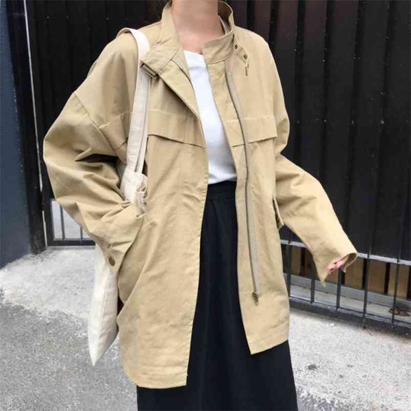spring autumn women's jacket retro korean style casual solid color workwear loose wild long sleeve coats gx788 210507, White
spring autumn women's jacket retro korean style casual solid color workwear loose wild long sleeve coats gx788 210507, White