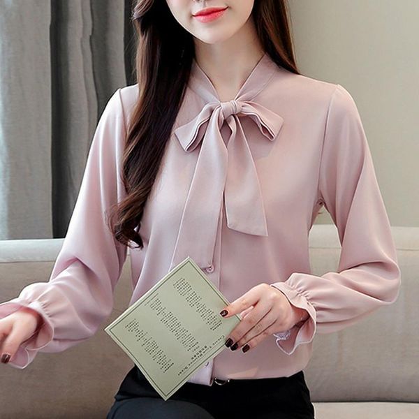women's blouses & shirts fashion and 2021 long sleeve chiffon blouse shirt solid bow collar office women clothes, White
women's blouses & shirts fashion and 2021 long sleeve chiffon blouse shirt solid bow collar office women clothes, White