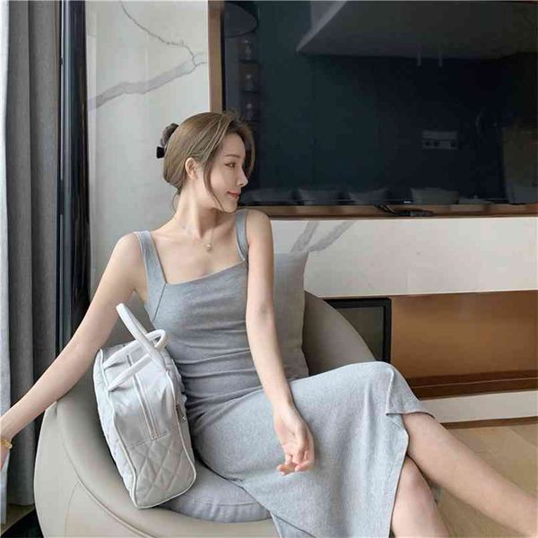 south korea chic square neck carefully machine halter waist suspender dress long summer casual 210520, Black;gray
south korea chic square neck carefully machine halter waist suspender dress long summer casual 210520, Black;gray