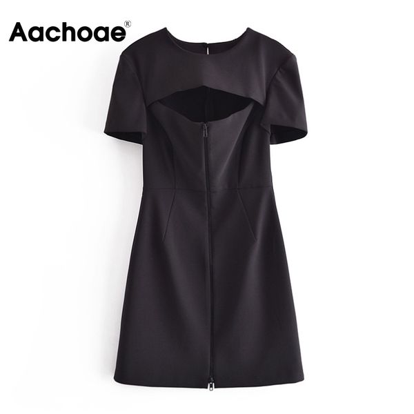 aachoae women black color hollow out mini dress casual short sleeve o neck short dress fashion female high waist a-line dress 210413, Black;gray
aachoae women black color hollow out mini dress casual short sleeve o neck short dress fashion female high waist a-line dress 210413, Black;gray
