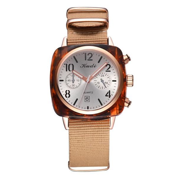 wristwatches casual sleek wrist watch for women stylish gold nylone belt quartz multiple styles ladies clock dress, Slivery;brown
wristwatches casual sleek wrist watch for women stylish gold nylone belt quartz multiple styles ladies clock dress, Slivery;brown