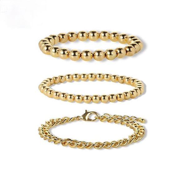 link, chain fashion simple round bead bracelet three pieces of multi-layer stacking adjustment charm jewelry bracelets, Black
link, chain fashion simple round bead bracelet three pieces of multi-layer stacking adjustment charm jewelry bracelets, Black