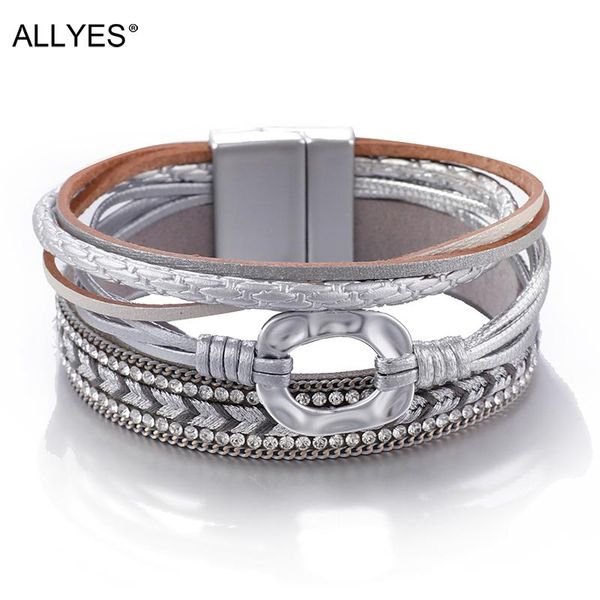 charm bracelets allyes silver crystal leather for women 2021 fashion ladies bohemian multilayer wide bracelet female jewelry, Golden;silver
charm bracelets allyes silver crystal leather for women 2021 fashion ladies bohemian multilayer wide bracelet female jewelry, Golden;silver