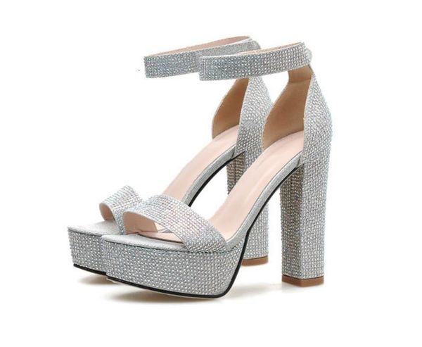 sandals big size 35-40 silver thick heel sandals women open toe 12.5cm high-heeled rhinestone fashion summer banquet dress shoes rv70, Black
sandals big size 35-40 silver thick heel sandals women open toe 12.5cm high-heeled rhinestone fashion summer banquet dress shoes rv70, Black
