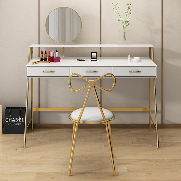 light luxury fashion furniture gold iron piano paint with drawer apartment bedroom dressing table and chair
light luxury fashion furniture gold iron piano paint with drawer apartment bedroom dressing table and chair