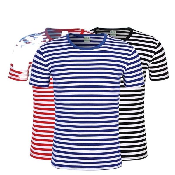 men's and women's t-shirt summer men women couples striped t-shirts male round neck slim clothes, White;black
men's and women's t-shirt summer men women couples striped t-shirts male round neck slim clothes, White;black