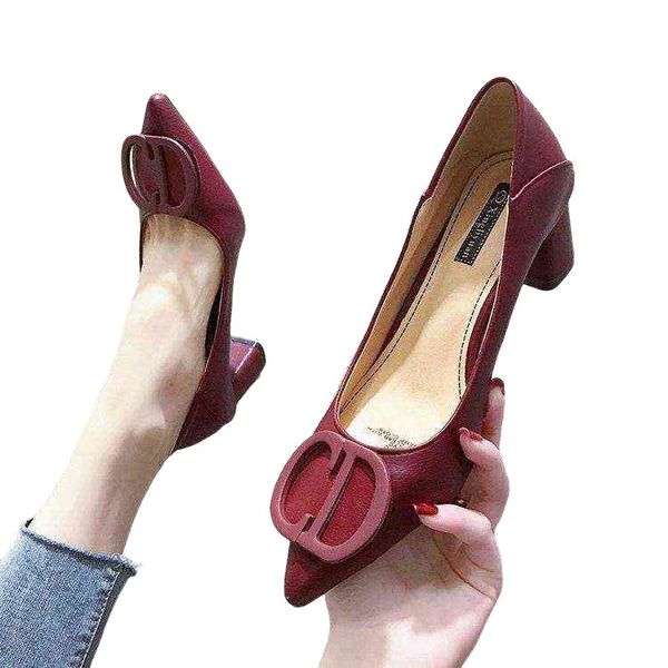 women's formal shoes net red pointed high heel's thick heels spring and autumn korean versatile temperament shallow mouth two wear, Black
women's formal shoes net red pointed high heel's thick heels spring and autumn korean versatile temperament shallow mouth two wear, Black