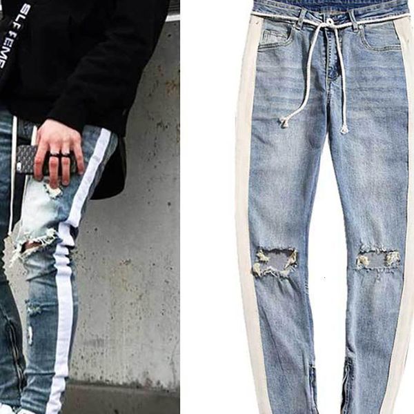 men's jeans mens denim pants arrival ripped tailoring strip zipper trousers slim fit small feet size -xxl, Blue
men's jeans mens denim pants arrival ripped tailoring strip zipper trousers slim fit small feet size -xxl, Blue
