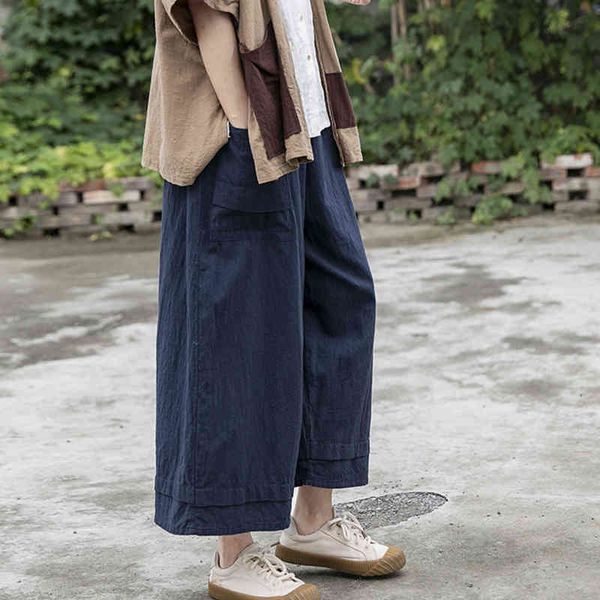 johnature women cotton linen wide leg pants vintage loose navy blue trouser spring patchwork female ankle length pants 210521, Black;white
johnature women cotton linen wide leg pants vintage loose navy blue trouser spring patchwork female ankle length pants 210521, Black;white