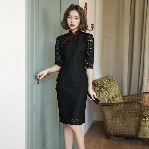 ethnic clothing spring autumn women half sleeve lace qipao embroidery chiffon cheongsam traditional mandarin collar chinese formal dress, Red
ethnic clothing spring autumn women half sleeve lace qipao embroidery chiffon cheongsam traditional mandarin collar chinese formal dress, Red