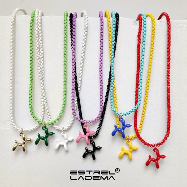 chains candy color enamel balloon dog pendant necklace for women girls colorful box chain necklaces collar trendy y2k jewelry gift, Silver
chains candy color enamel balloon dog pendant necklace for women girls colorful box chain necklaces collar trendy y2k jewelry gift, Silver