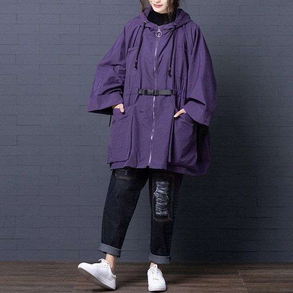 women's trench coats extra large size women coat spring autumn loose hooded windbreaker streetwear big pocket long sleeve zipper f1673, Tan;black
women's trench coats extra large size women coat spring autumn loose hooded windbreaker streetwear big pocket long sleeve zipper f1673, Tan;black