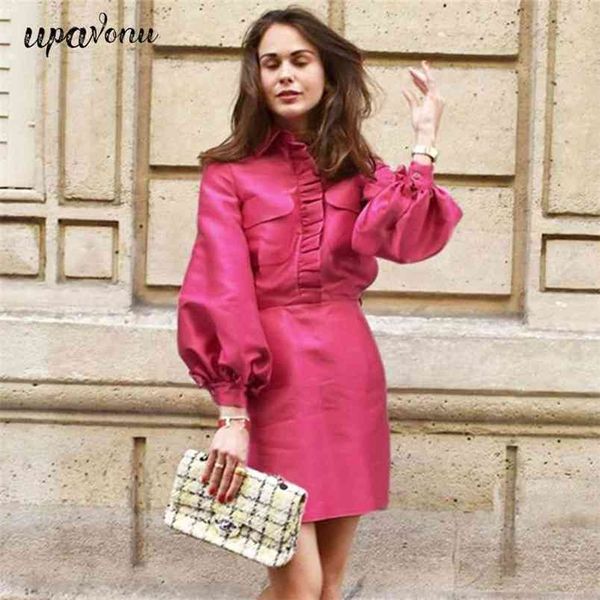 autumn women's satin dress lapel lantern sleeve ruffle slim mini club evening party vestidos 210524, Black;gray
autumn women's satin dress lapel lantern sleeve ruffle slim mini club evening party vestidos 210524, Black;gray