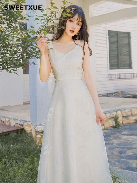 white fairy spaghetti strap dress 2021 summer women's v-neck high waist halter bow party long dresses lady casual, Black;gray
white fairy spaghetti strap dress 2021 summer women's v-neck high waist halter bow party long dresses lady casual, Black;gray