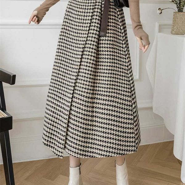tigena vintage plaid woolen long skirt women autumn winter fashion irregular hem high waist mid-length female 211109, Black
tigena vintage plaid woolen long skirt women autumn winter fashion irregular hem high waist mid-length female 211109, Black