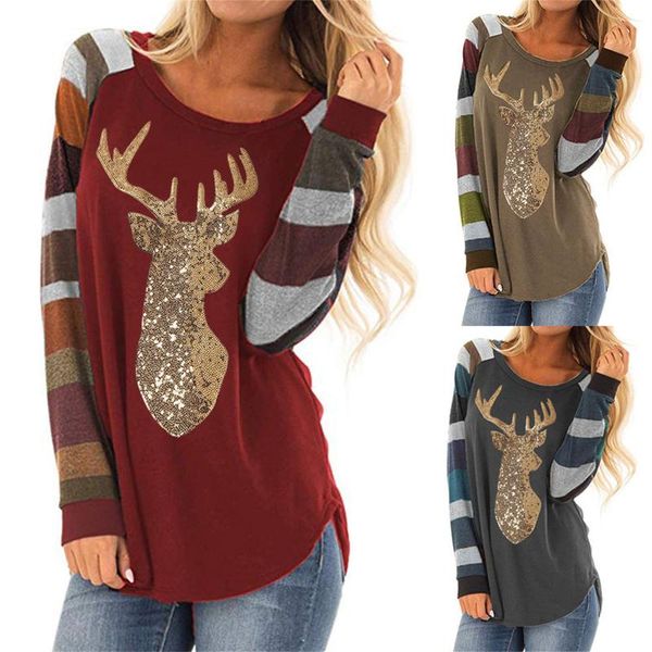 women's blouses & shirts fashion christmas sequined elk blouse autumn loose o-neck female women long sleeve shirt blusas femininas clo, White
women's blouses & shirts fashion christmas sequined elk blouse autumn loose o-neck female women long sleeve shirt blusas femininas clo, White