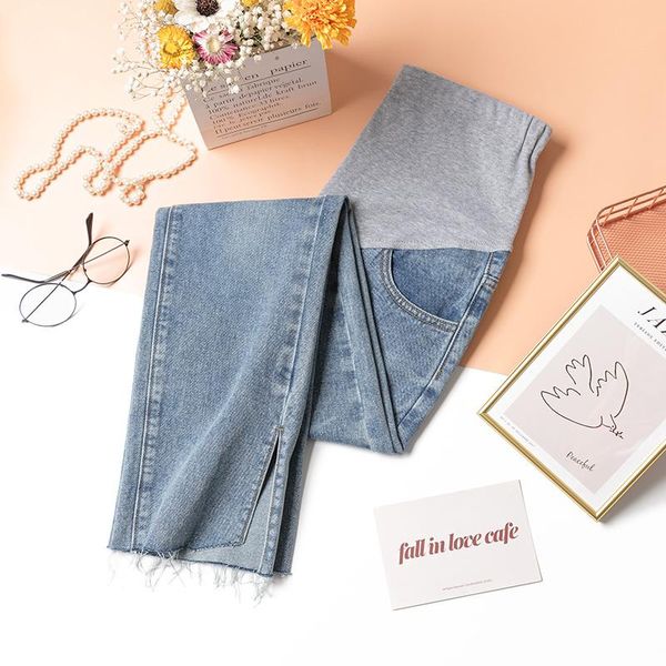 5505# leg splits denim maternity jeans elastic waist belly straight pants clothes for pregnant women pregnancy casual trousers bottoms, White
5505# leg splits denim maternity jeans elastic waist belly straight pants clothes for pregnant women pregnancy casual trousers bottoms, White