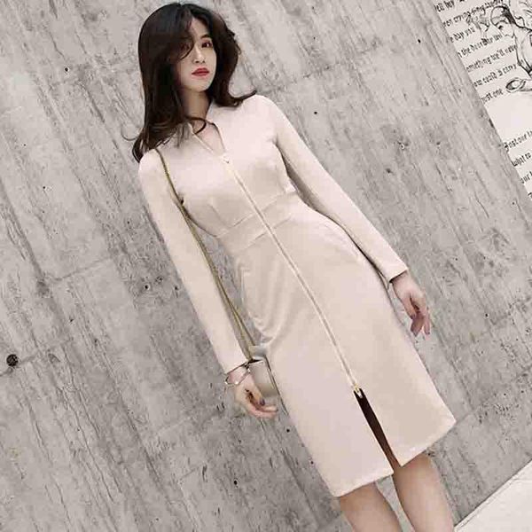 casual dresses 2021 ol khaki pencil zipper women dress business spring sheath solid long sleeve fashion bodycon work, Black;gray
casual dresses 2021 ol khaki pencil zipper women dress business spring sheath solid long sleeve fashion bodycon work, Black;gray
