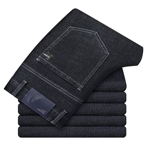 men's jeans spring and autumn straight high fit stretch business classic boutique brand casual pants, Blue
men's jeans spring and autumn straight high fit stretch business classic boutique brand casual pants, Blue