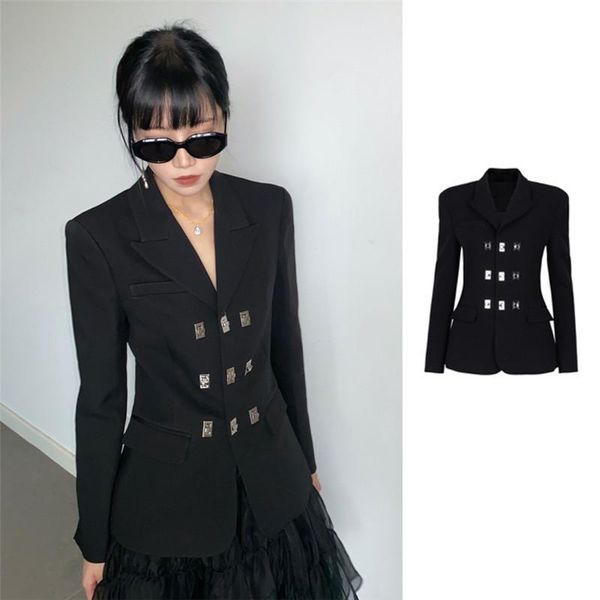 women's suits & blazers autumn and winter casual black suit jacket three-breasted solid color waist small women, White;black
women's suits & blazers autumn and winter casual black suit jacket three-breasted solid color waist small women, White;black