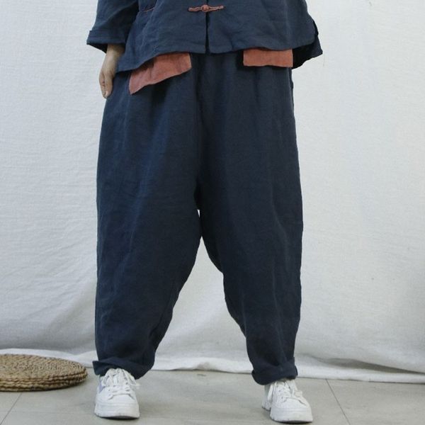johnature autumn retro cotton linen elastic waist harem pants loose leisure full length 6 color all-match women pants 210521, Black;white
johnature autumn retro cotton linen elastic waist harem pants loose leisure full length 6 color all-match women pants 210521, Black;white