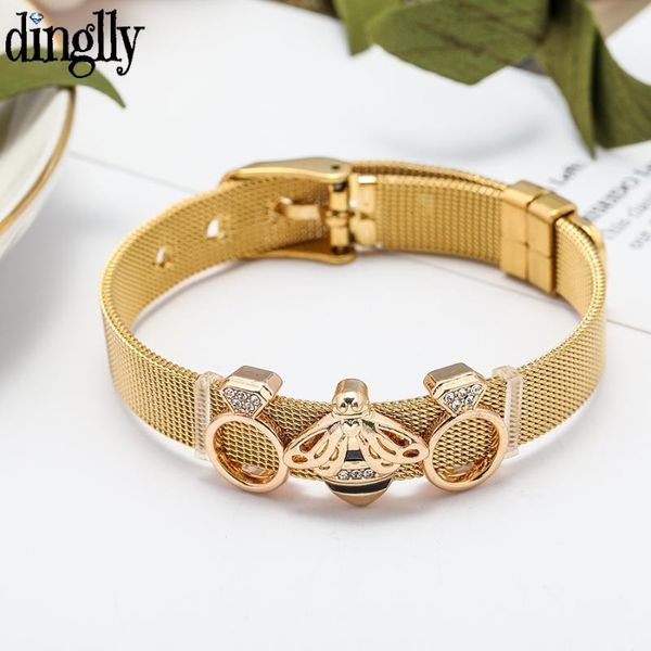 charm bracelets dinglly 10mm shiny queen bee stainless steel mesh for women girls original beaded adjustable bracelet gift, Golden;silver
charm bracelets dinglly 10mm shiny queen bee stainless steel mesh for women girls original beaded adjustable bracelet gift, Golden;silver