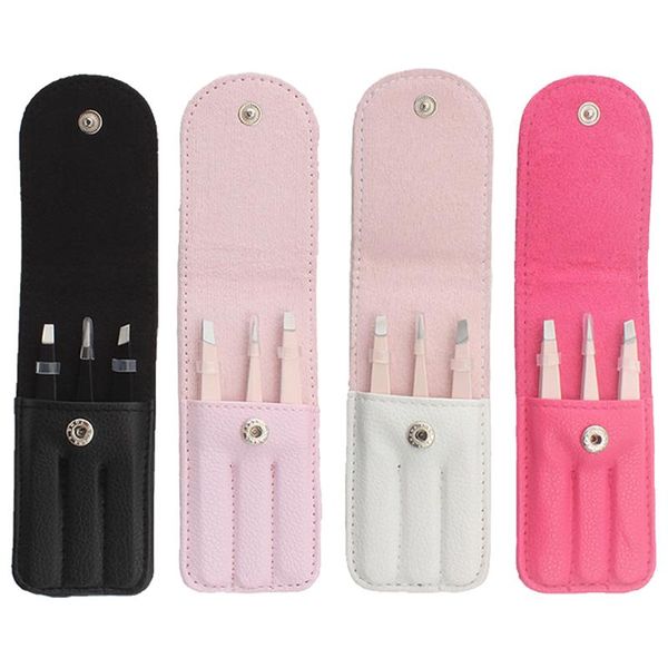 3pcs stainless steel eyebrow tweezers clip hair removal tool kit with bag makeup tools & stencils
3pcs stainless steel eyebrow tweezers clip hair removal tool kit with bag makeup tools & stencils