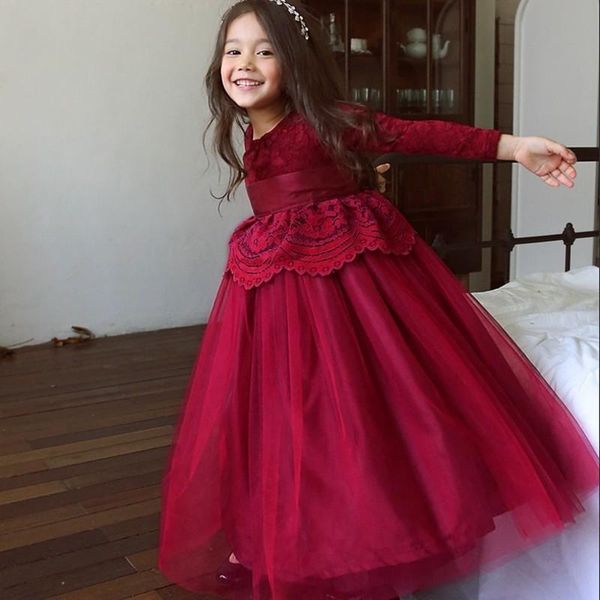 girl's dresses for girls cute lace long sleeve children dress o-neck ball grown party princess baby kids clothes ca496, Red;yellow
girl's dresses for girls cute lace long sleeve children dress o-neck ball grown party princess baby kids clothes ca496, Red;yellow