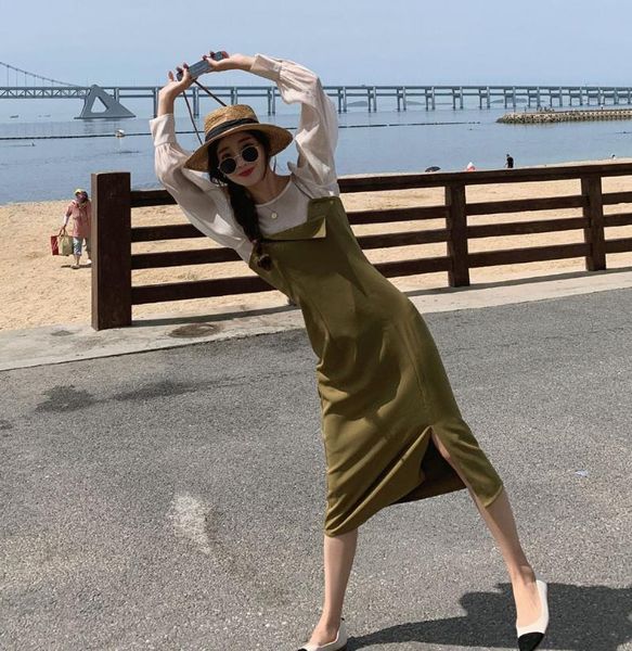 casual dresses coigarsam french style sleeveless women long dress spaghetti strap high waist green with 4210, Black;gray
casual dresses coigarsam french style sleeveless women long dress spaghetti strap high waist green with 4210, Black;gray