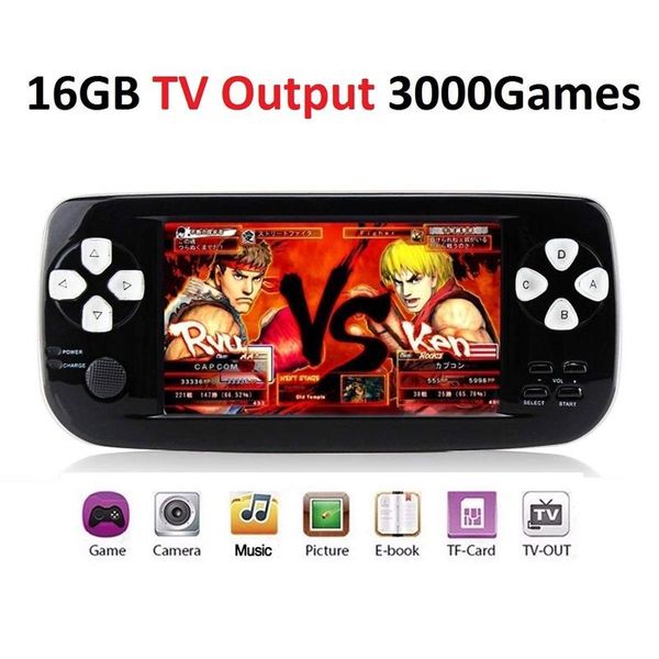 4.3 inch handheld game player built-in 3000 classic 16gb 64bit portable multifunction video console support av output players