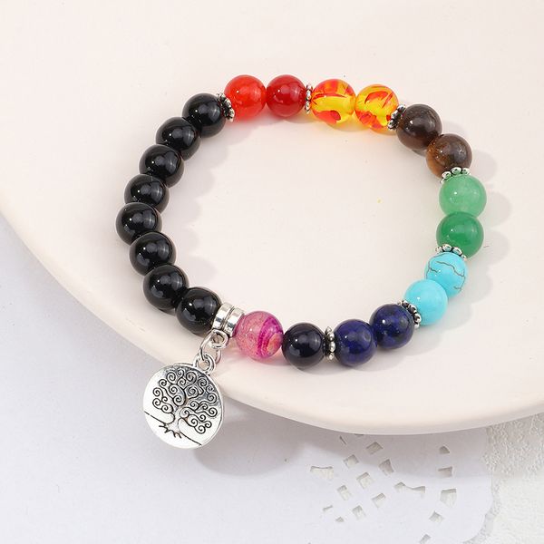 s2360 fashion jewelry colorful chakra strands beaded bracelet tree of life pendant beads yoga bracelets, Black
s2360 fashion jewelry colorful chakra strands beaded bracelet tree of life pendant beads yoga bracelets, Black