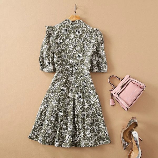 dresses summer fashion designer women v-neck allover exquisite embroidery short sleeve a-line green, Black;gray
dresses summer fashion designer women v-neck allover exquisite embroidery short sleeve a-line green, Black;gray