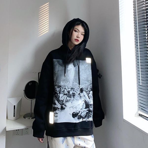 women's hoodies & sweatshirts plush hoodie oversize street loose fleece dark high fashion printed, Black
women's hoodies & sweatshirts plush hoodie oversize street loose fleece dark high fashion printed, Black
