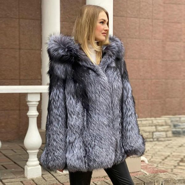 women's fur & faux winter fashion natural silver jacket with hood thick warm overcoat woman genuine coats 2021, Black
women's fur & faux winter fashion natural silver jacket with hood thick warm overcoat woman genuine coats 2021, Black