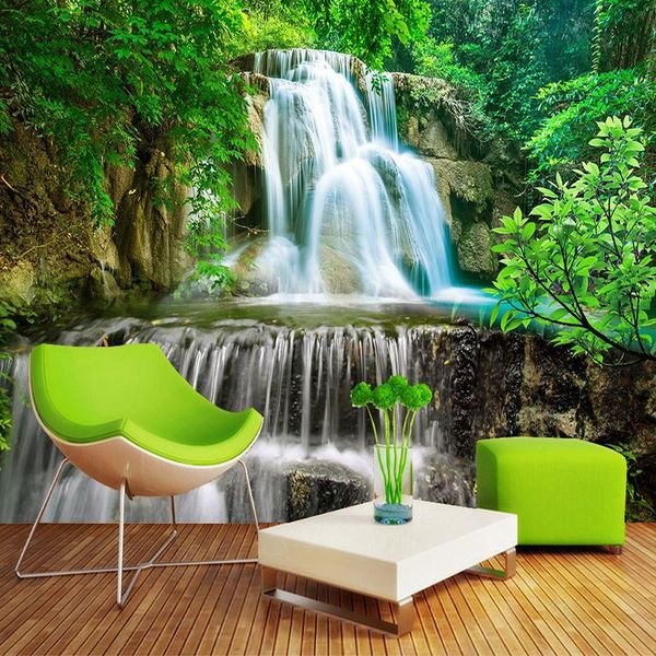 wallpapers custom wall mural po paper 3d green forest waterfall natural landscape painting non-woven straw textured wallpaper
wallpapers custom wall mural po paper 3d green forest waterfall natural landscape painting non-woven straw textured wallpaper