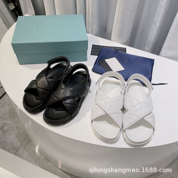 sandals slippers high end 2021 triangle cross with thick bottom muffin sandals women's leather roman sandals beach shoes zly, Black
sandals slippers high end 2021 triangle cross with thick bottom muffin sandals women's leather roman sandals beach shoes zly, Black