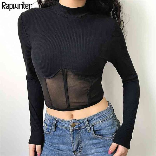 casual stand collar long sleeve mesh patchwork t-shirt women harajuku transparent crop tees party club 210510, White
casual stand collar long sleeve mesh patchwork t-shirt women harajuku transparent crop tees party club 210510, White