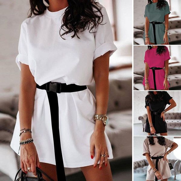 casual dresses women's solid oversized tshirt dress short sleeve tee shirt with belt, Black;gray
casual dresses women's solid oversized tshirt dress short sleeve tee shirt with belt, Black;gray